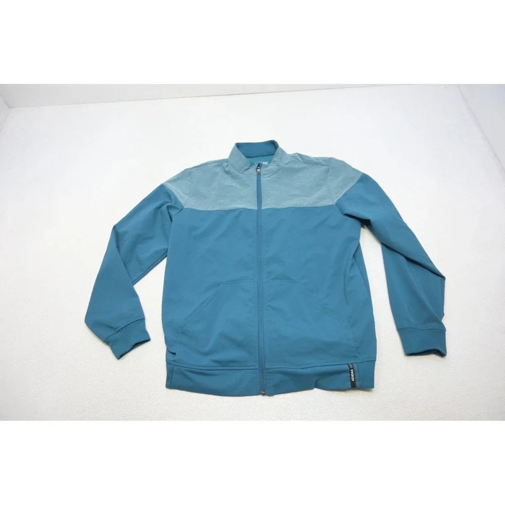 Adidas Golf Jacket Mens‎ Medium Blue Full Zip Mock Neck Performance Excellent